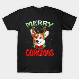 Merry Corgmas Ugly Corgi Christmas Xmas Pajamas T-Shirt